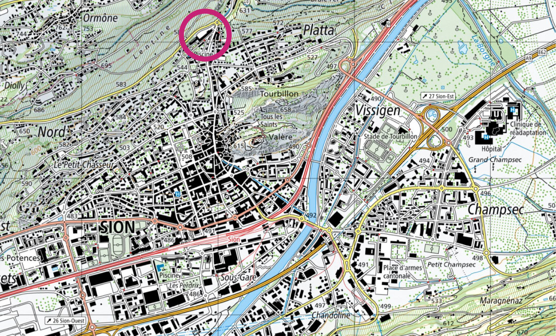 Carte Pôle musique, Sion Carte Pôle musique, Sion